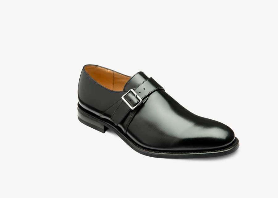 Cannon Single Monk Black Shoes