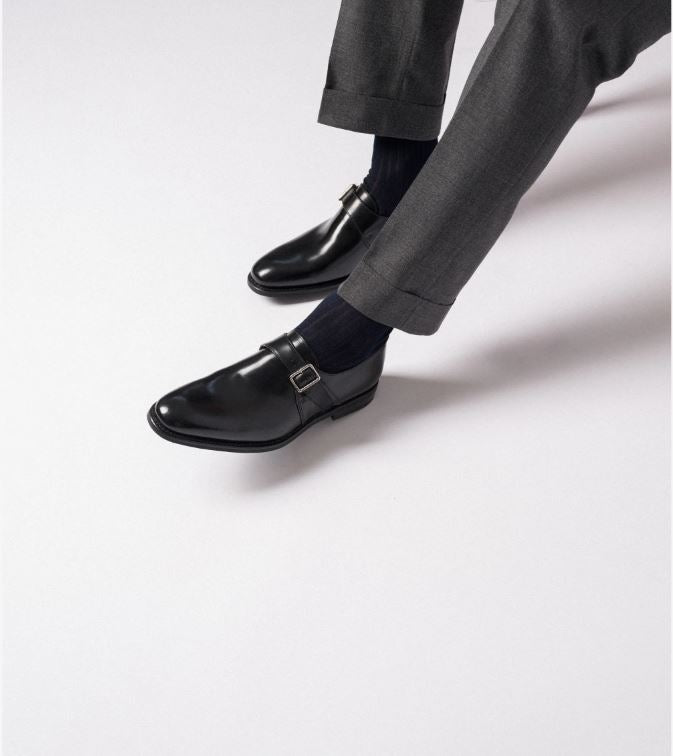 Cannon Single Monk Black Shoes